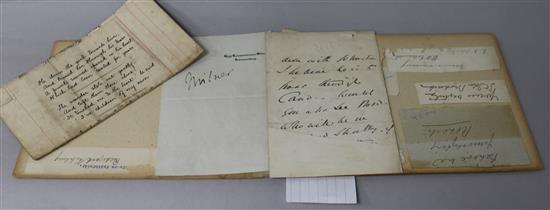 A small collection of autographs to include Disraeli and Kipling etc